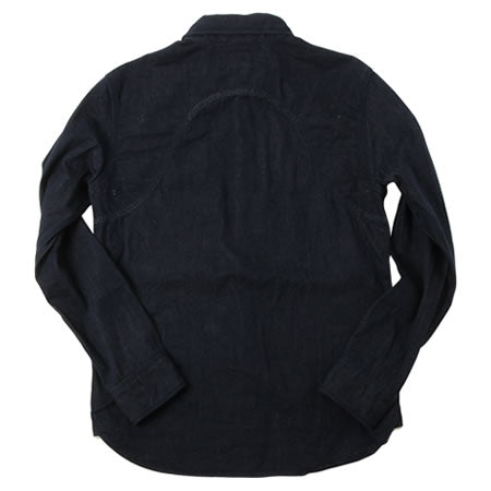 UES - Indigo Medical Shirt - Cat Eye Buttons - Denim 501957