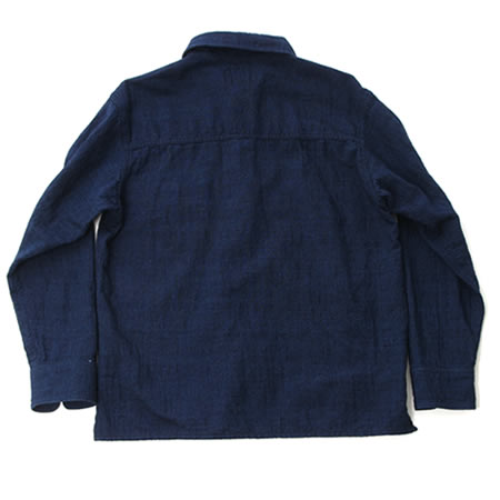 UES - Indigo Pullover Shirt - Side Pocket - Cat Eye Buttons - Indigo 512101