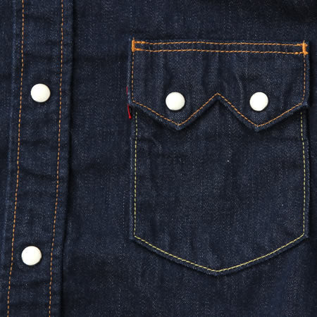UES - Saw Tooth - Selvedge Denim Western Shirt - Snap Buttons - Indigo 505W