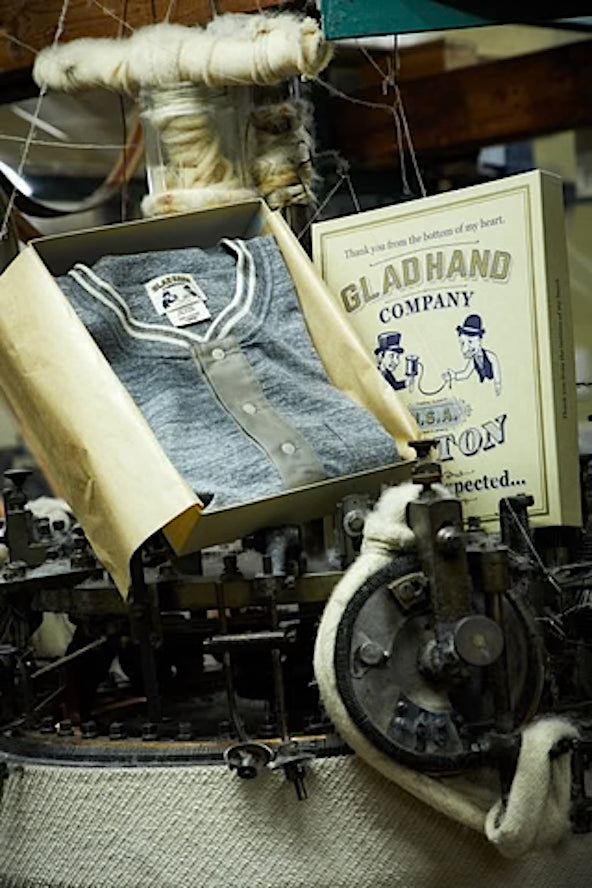 GLAD HAND & Co. - ROYAL CLASS - R-08 - Henry Pocket Long Sleeve T-Shirt - Loopwheeled - 100% U.S.A. Cotton - Black