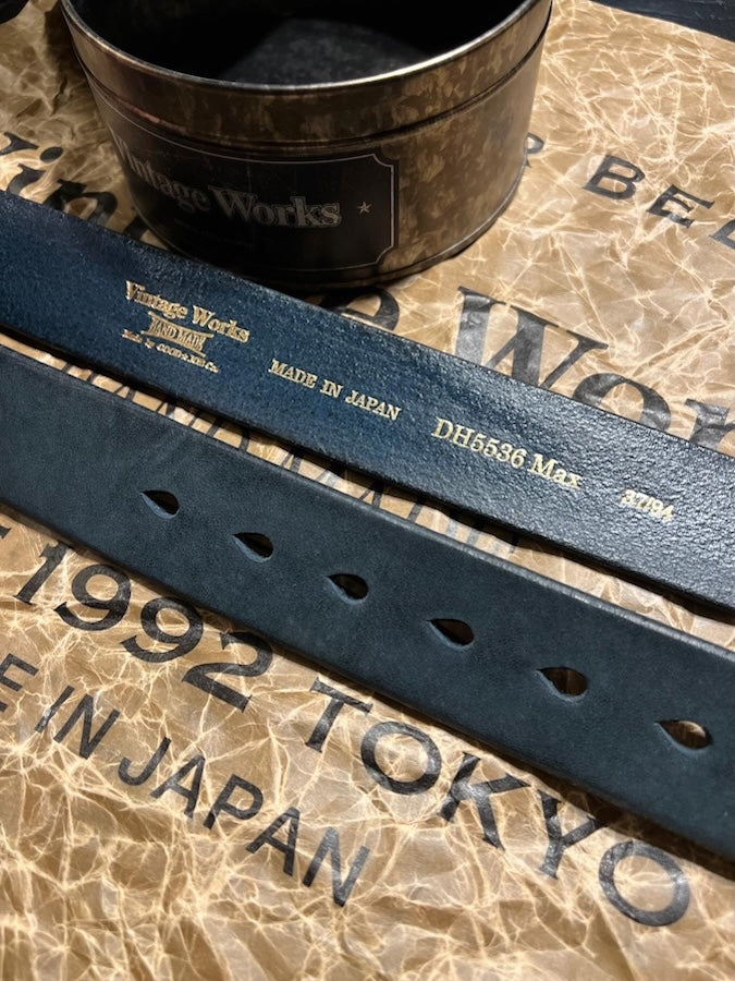 DH5536 MAX Ink Blue - Handmade Belt - Ink Blue Leather