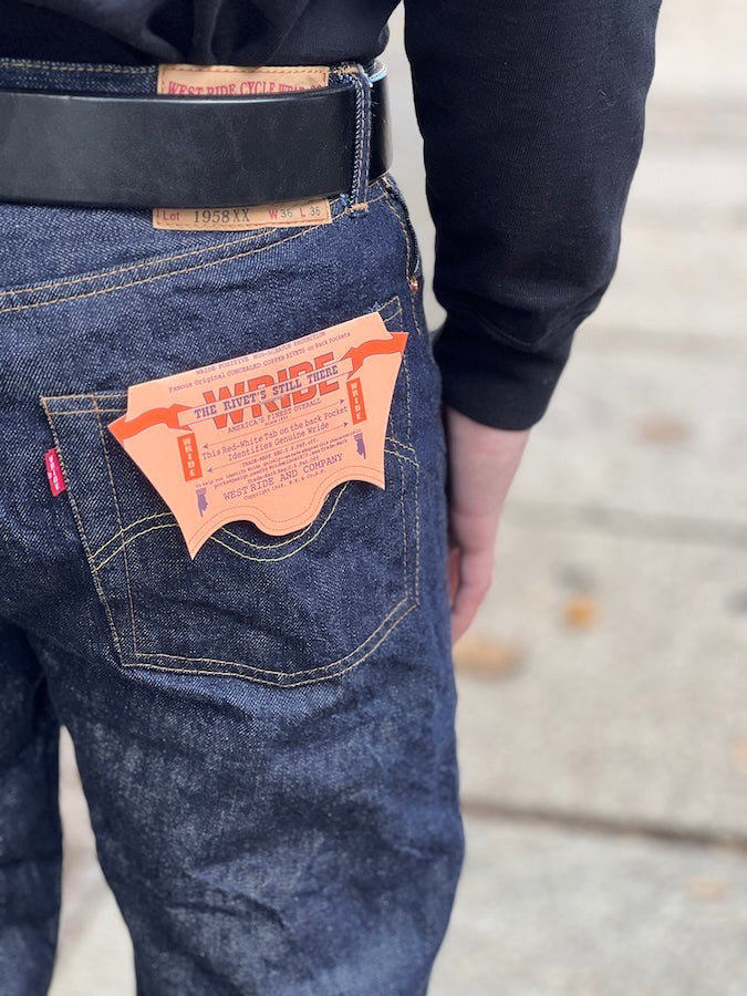 West Ride - 1958XX Jeans - 100% Memphis Cotton - 13.5oz Original Right Hand Selvedge Denim
