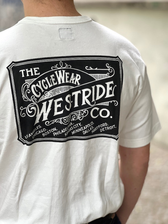 West Ride - “ THE CYCLEWEAR WESTRIDE & CO.” - Heavyweight T-Shirt - White