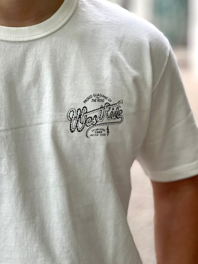 West Ride - “ WESTERN SNAKE ” - Heavyweight T-Shirt - White