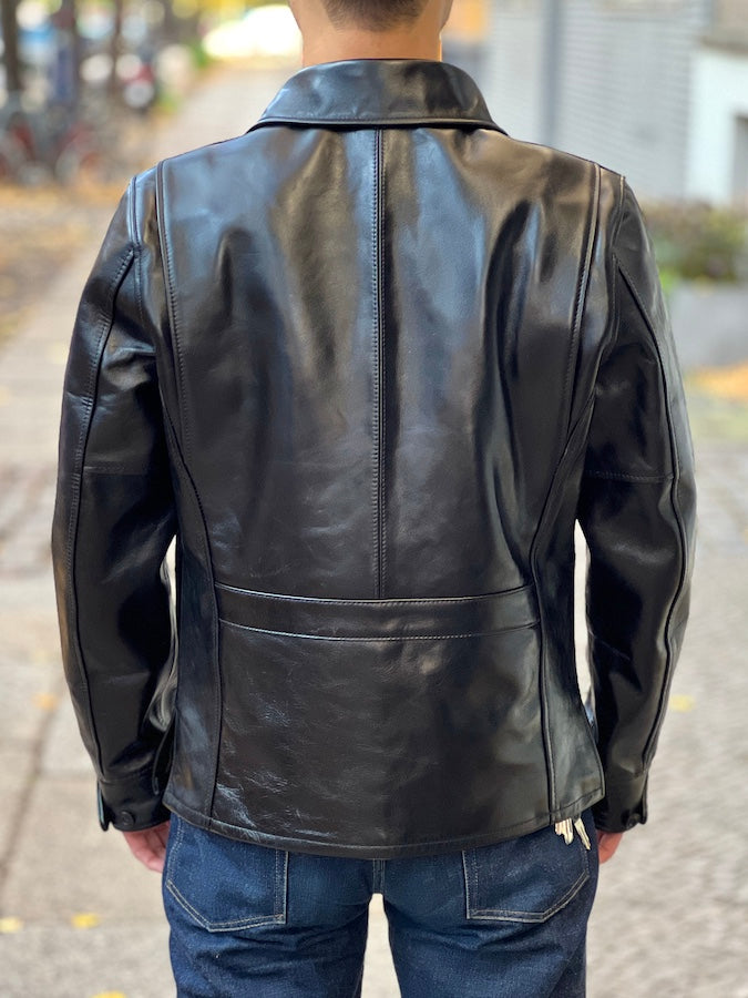 Y'2 LEATHER - LS-15 - ANILINE HORSE WORK JACKET - Black