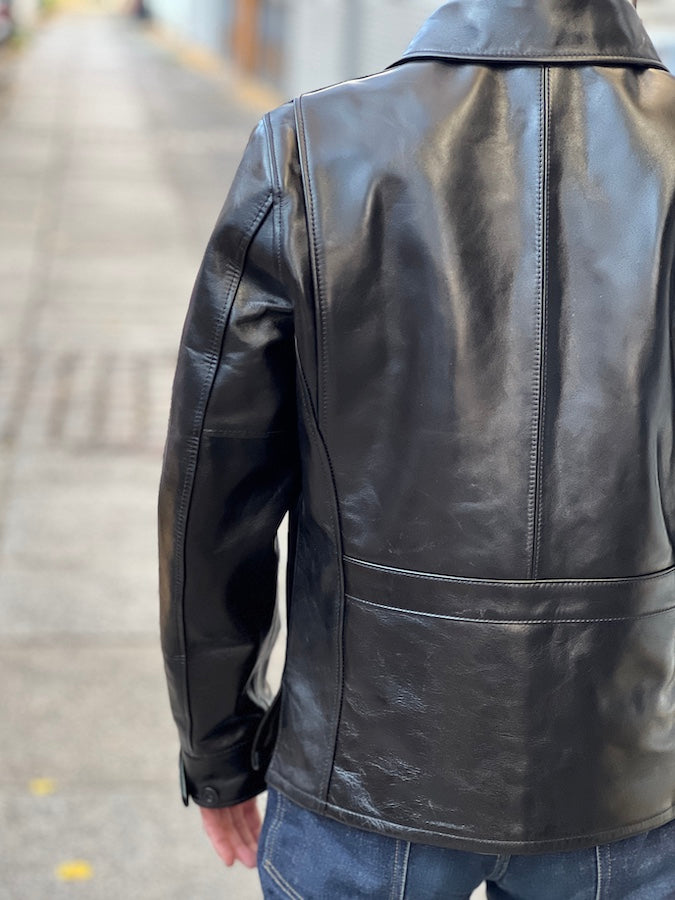 Y'2 LEATHER - LS-15 - ANILINE HORSE WORK JACKET - Black