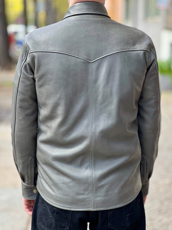 Y'2 LEATHER - Steer Oil Leather - WESTERN SHIRT - SS-013 - Gray