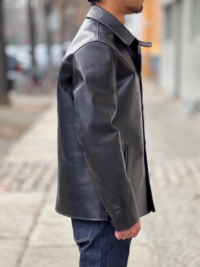 Y'2 LEATHER - ECO Horsehide CAR COAT - EC-77 - Black