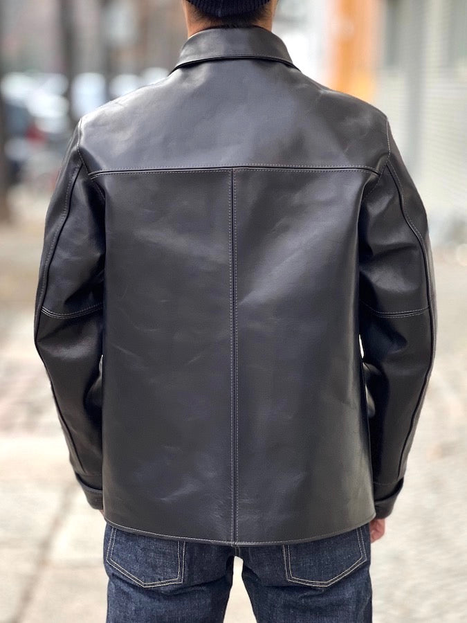 Y'2 LEATHER - ECO Horsehide CAR COAT - EC-77 - Black