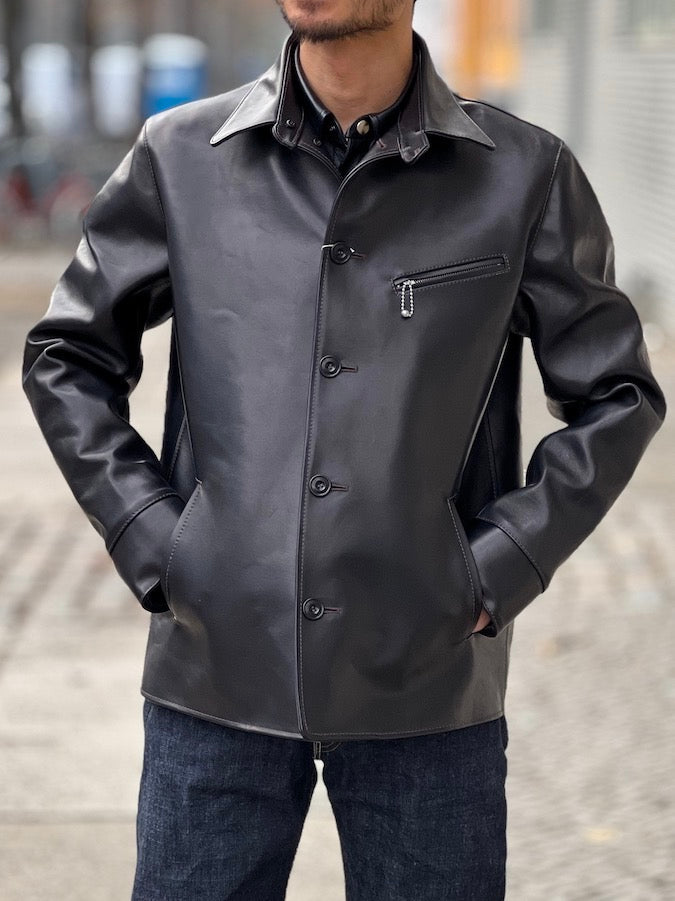 Y'2 LEATHER - ECO Horsehide CAR COAT - EC-77 - Black