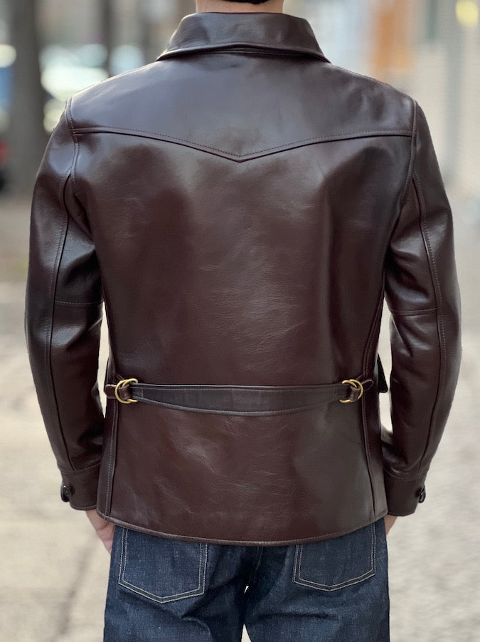 HAND-DYED Horsehide CAR COAT - HNC-82 - Black Brown