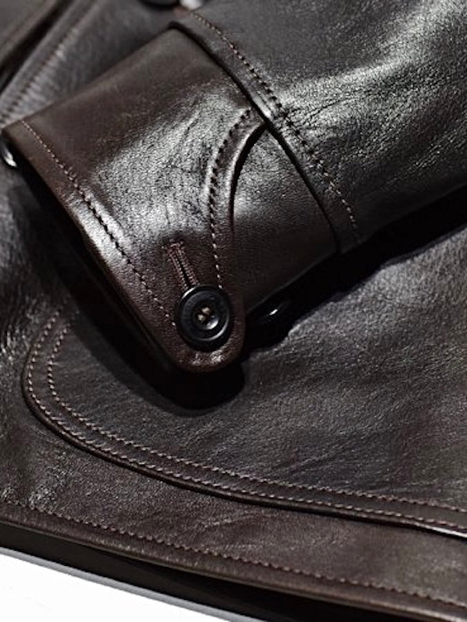 HAND-DYED Horsehide CAR COAT - HNC-82 - Black Brown