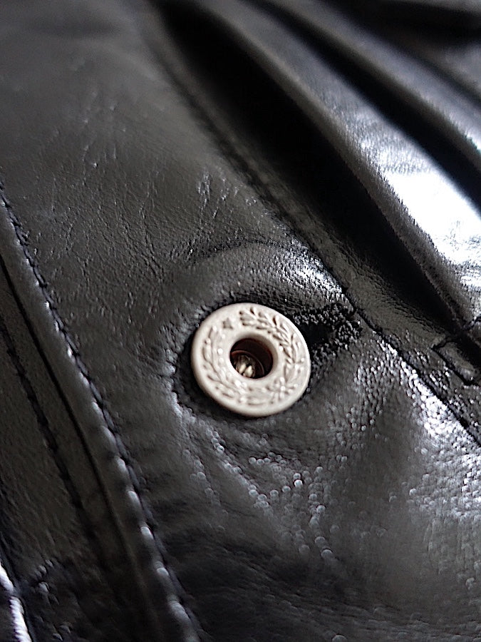 Y'2 LEATHER - LB-140 - ANILINE HORSEHIDE- 1st TYPE G ジャン Leather Jacket - Black