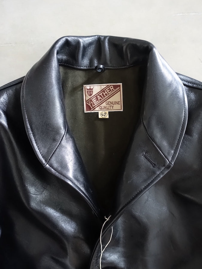 Y'2 LEATHER - Aniline Horsehide - COSSACK Leather Jacket - Black