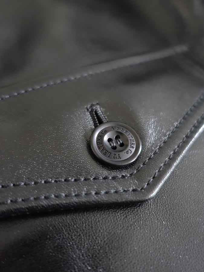 Y'2 LEATHER - Aniline Horsehide - COSSACK Leather Jacket - Black