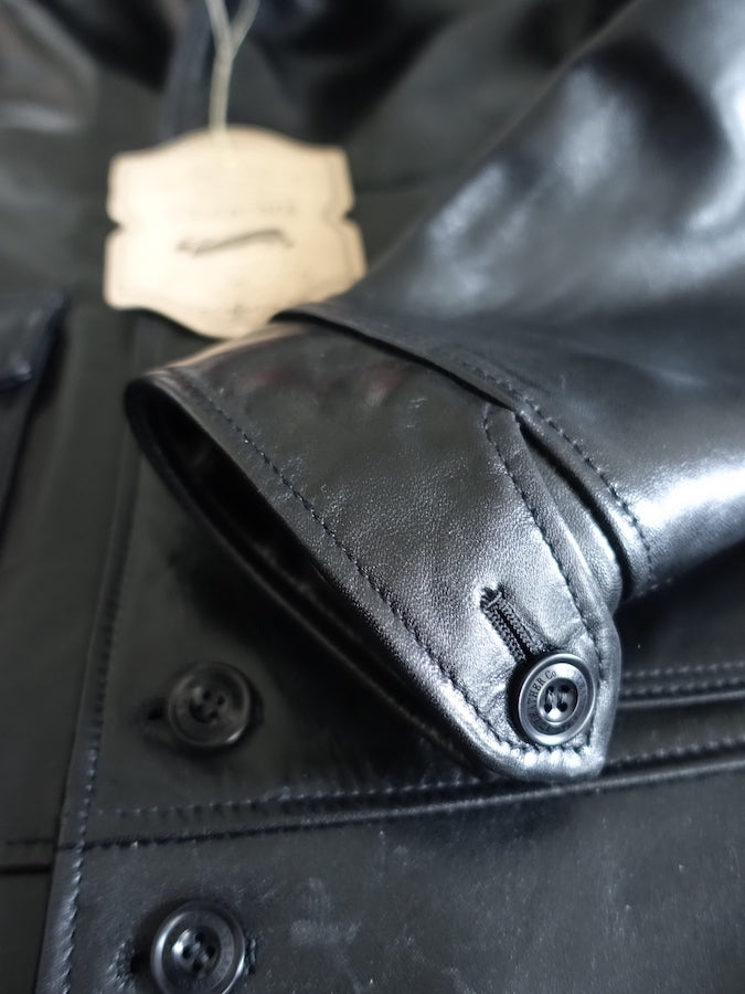 Y'2 LEATHER - Aniline Horsehide - COSSACK Leather Jacket - Black