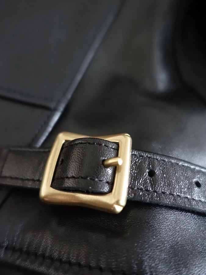 Y'2 LEATHER - Aniline Horsehide - COSSACK Leather Jacket - Black