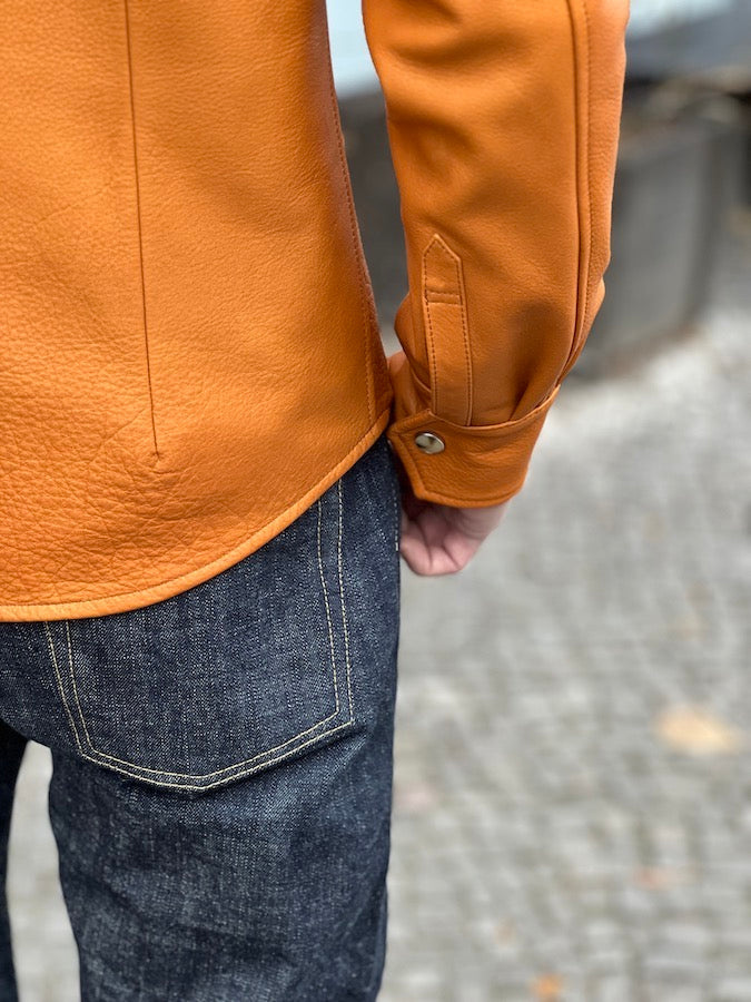 Y'2 LEATHER - Steer Oil Leather - WESTERN SHIRT - SS-013 - Brown