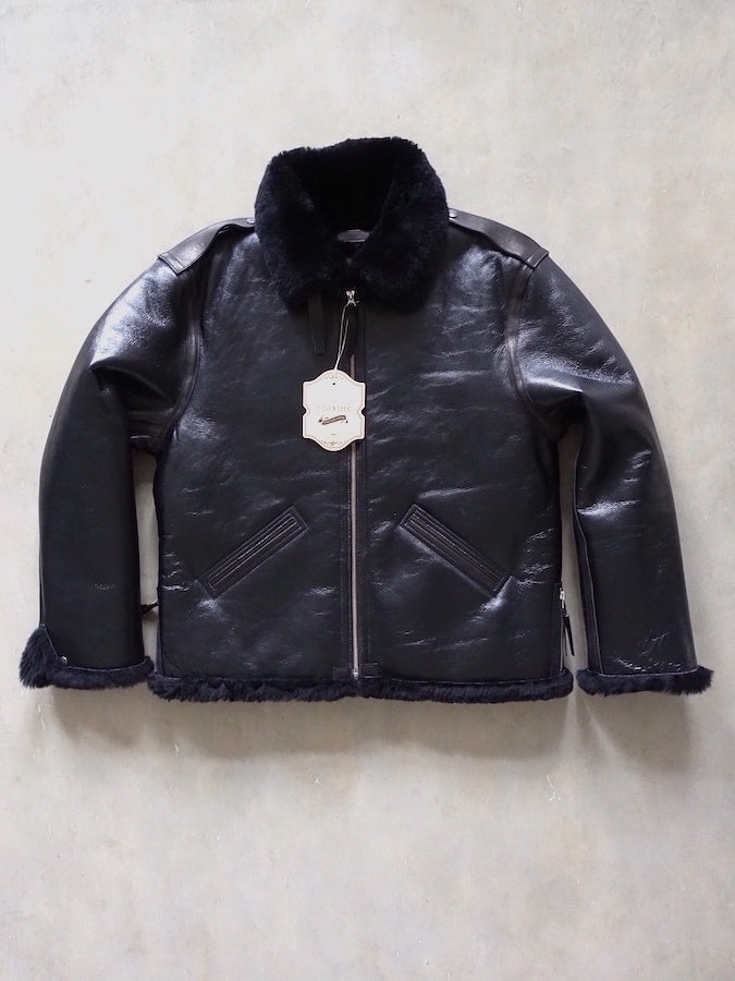 Y'2 LEATHER - COLOMER MOUTON - Type B-6 - Lampskin x Horsehide Jacket - Black