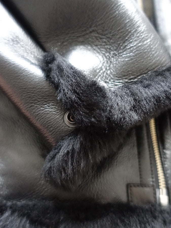 Y'2 LEATHER - COLOMER MOUTON - Type B-6 - Lampskin x Horsehide Jacket - Black