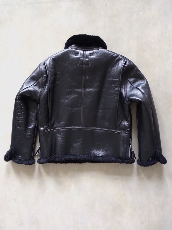Y'2 LEATHER - COLOMER MOUTON - Type B-6 - Lampskin x Horsehide Jacket - Black