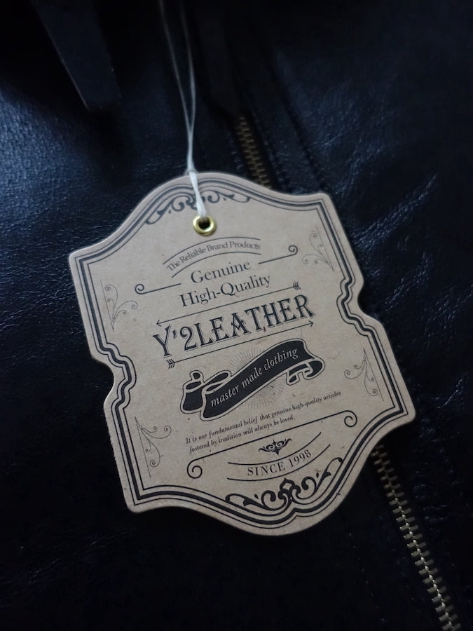 Y'2 LEATHER - COLOMER MOUTON - Type B-6 - Lampskin x Horsehide Jacket - Black