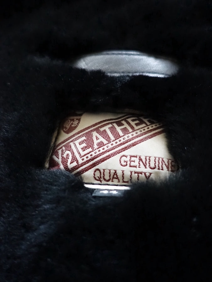 Y'2 LEATHER - COLOMER MOUTON - Type B-6 - Lampskin x Horsehide Jacket - Black