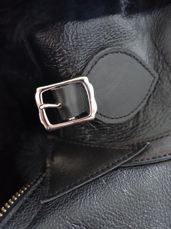 Y'2 LEATHER - COLOMER MOUTON - Type B-6 - Lampskin x Horsehide Jacket - Black