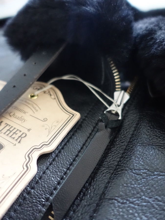 Y'2 LEATHER - COLOMER MOUTON - Type B-6 - Lampskin x Horsehide Jacket - Black