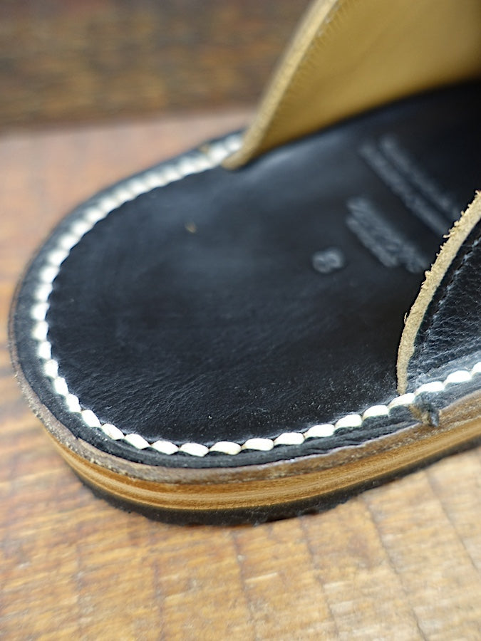 WM-1 Double Monk Sandals - Black Teacore HORWEEN CHROMEXCEL Leather