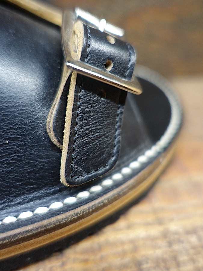 WM-1 Double Monk Sandals - Black Teacore HORWEEN CHROMEXCEL Leather