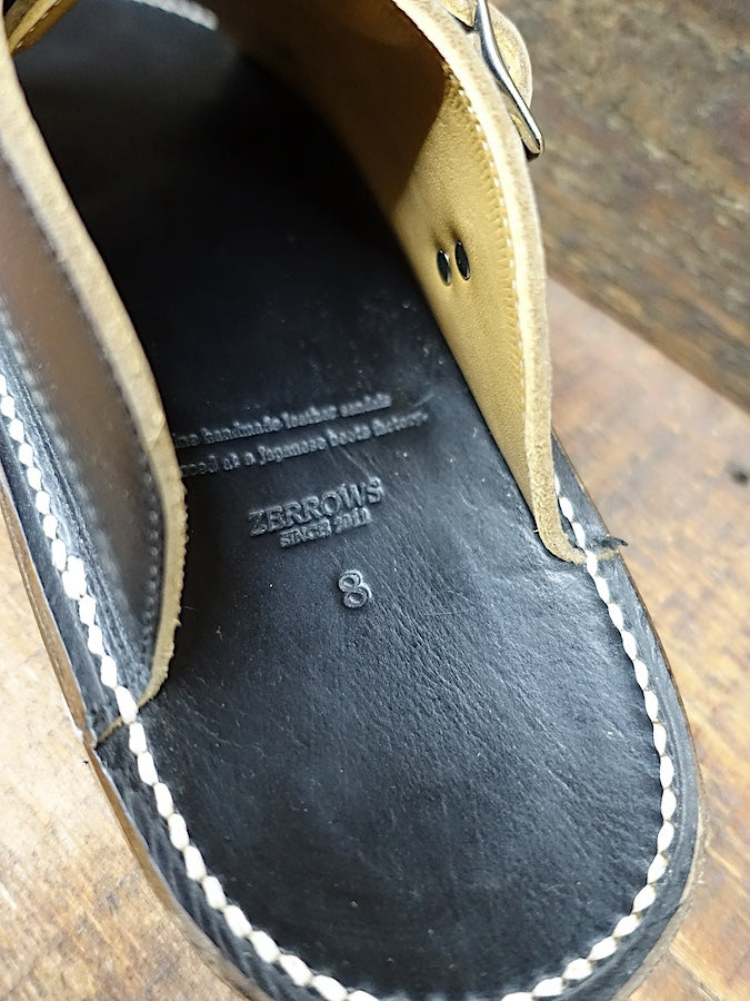 WM-1 Double Monk Sandals - Black Teacore HORWEEN CHROMEXCEL Leather