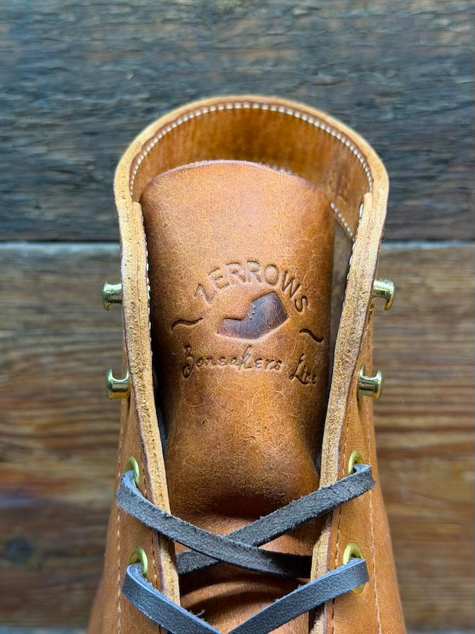 BONEAKERS LINE - SW6 Boots - Brown OILED SCRATCH Leather - Speed Hooks- 6 inch Heigh
