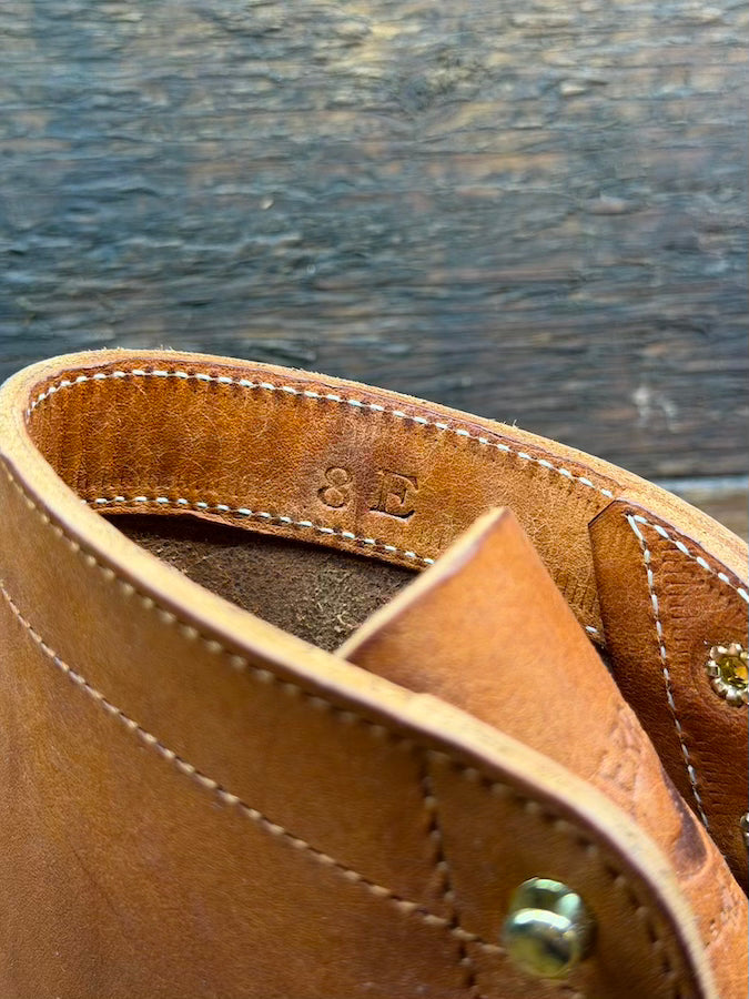 BONEAKERS LINE - SW6 Boots - Brown OILED SCRATCH Leather - Speed Hooks- 6 inch Heigh