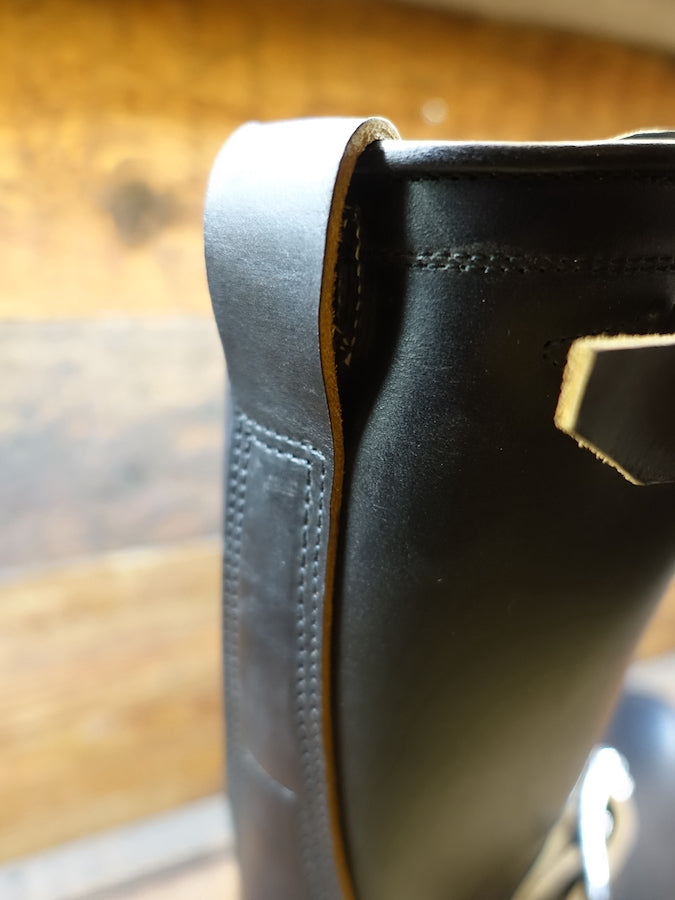 ZERROWS - CUSTOM - TYPE ONE Engineer Boots - Black LATIGO HORWEEN Leather - 10 inch Height