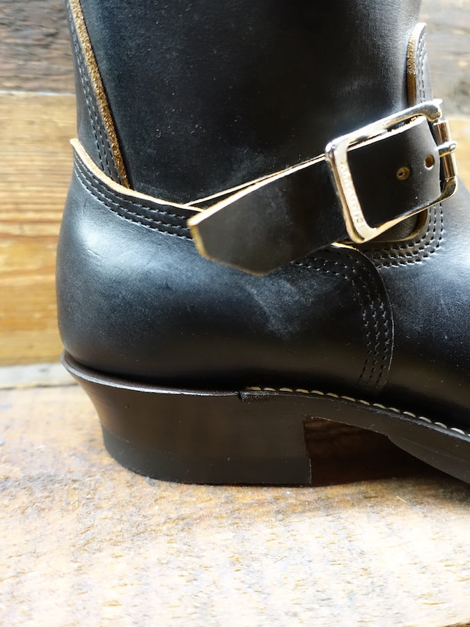 ZERROWS - CUSTOM - TYPE ONE Engineer Boots - Black LATIGO HORWEEN Leather - 10 inch Height