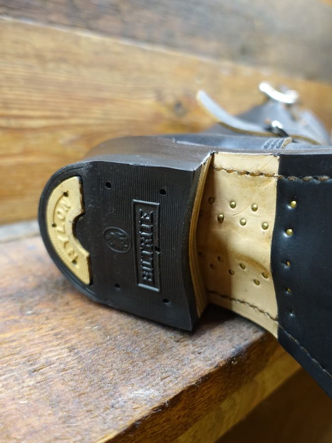 ZERROWS - CUSTOM - TYPE ONE Engineer Boots - Black LATIGO HORWEEN Leather - 10 inch Height