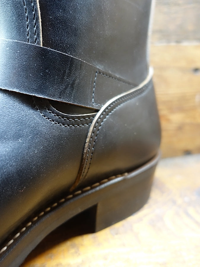 ZERROWS - " GUARD DOGS " G100-ER - Stell Toe Engineer Boots - Black Premium HORSEBUTT Leather - 9 inch Height