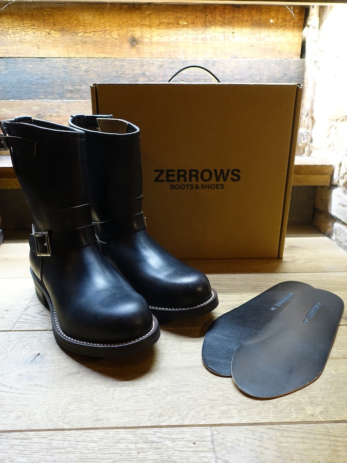 ZERROWS - " GUARD DOGS " G100-ER - Stell Toe Engineer Boots - Black Premium HORSEBUTT Leather - 9 inch Height