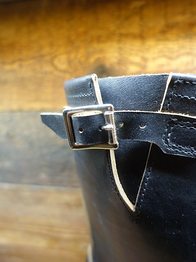 ZERROWS - " GUARD DOGS " G100-ER - Stell Toe Engineer Boots - Black Premium HORSEBUTT Leather - 9 inch Height