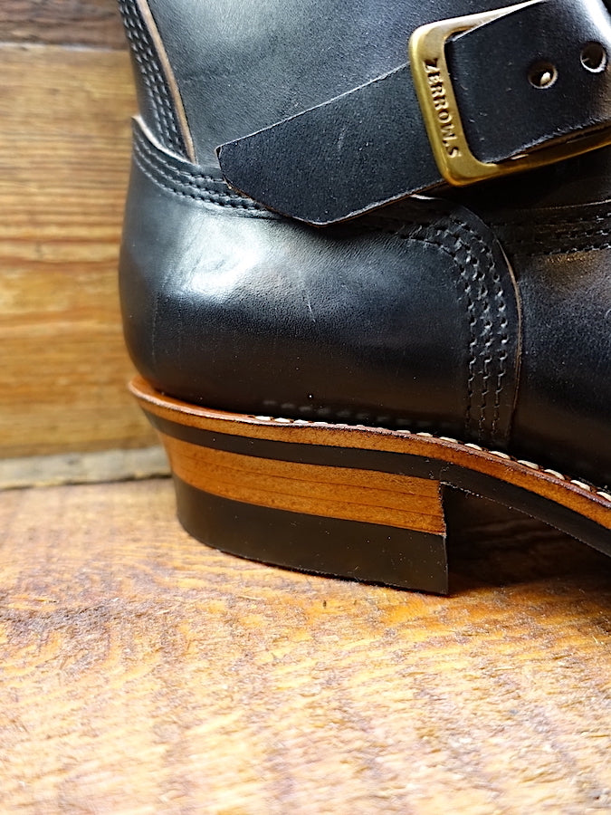 ZERROWS - CUSTOM - TYPE ONE Engineer Boots - Black Premium HORSEBUTT Leather - 10 inch Height