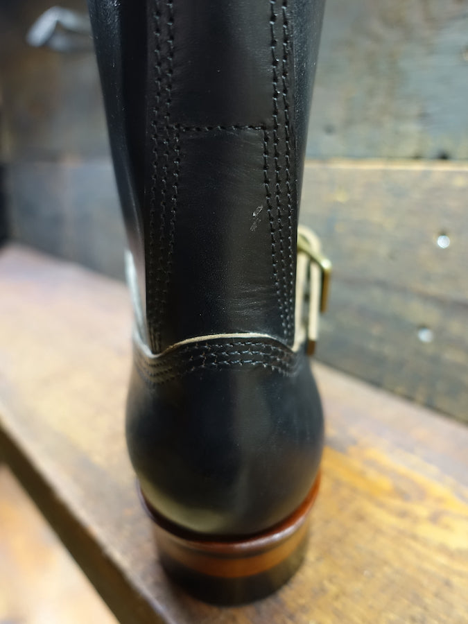 ZERROWS - CUSTOM - TYPE ONE Engineer Boots - Black Premium HORSEBUTT Leather - 10 inch Height