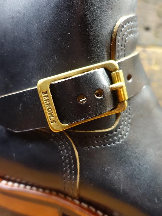 ZERROWS - CUSTOM - TYPE ONE Engineer Boots - Black Premium HORSEBUTT Leather - 10 inch Height