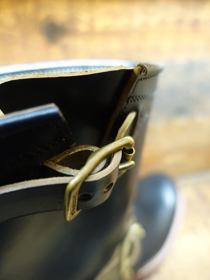 ZERROWS - CUSTOM - TYPE ONE Engineer Boots - Black Premium HORSEBUTT Leather - 10 inch Height