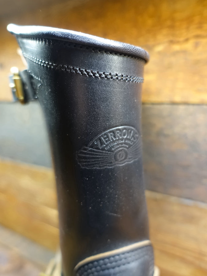 ZERROWS - CUSTOM - TYPE ONE Engineer Boots - Black Premium HORSEBUTT Leather - 10 inch Height