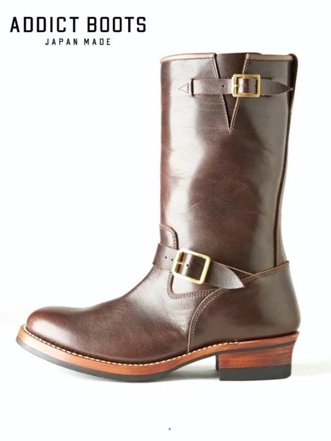 ADDICT BOOTS - AB-01H-ST HORSEHIDE ENGINEER BOOTS STANDARD - BROWN