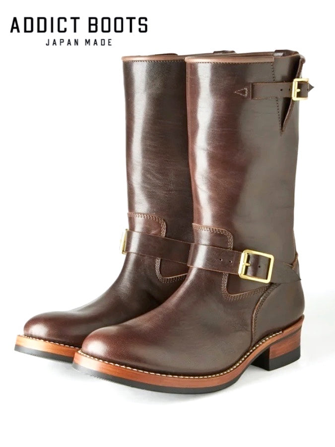 ADDICT BOOTS - AB-01H-ST HORSEHIDE ENGINEER BOOTS STANDARD - BROWN