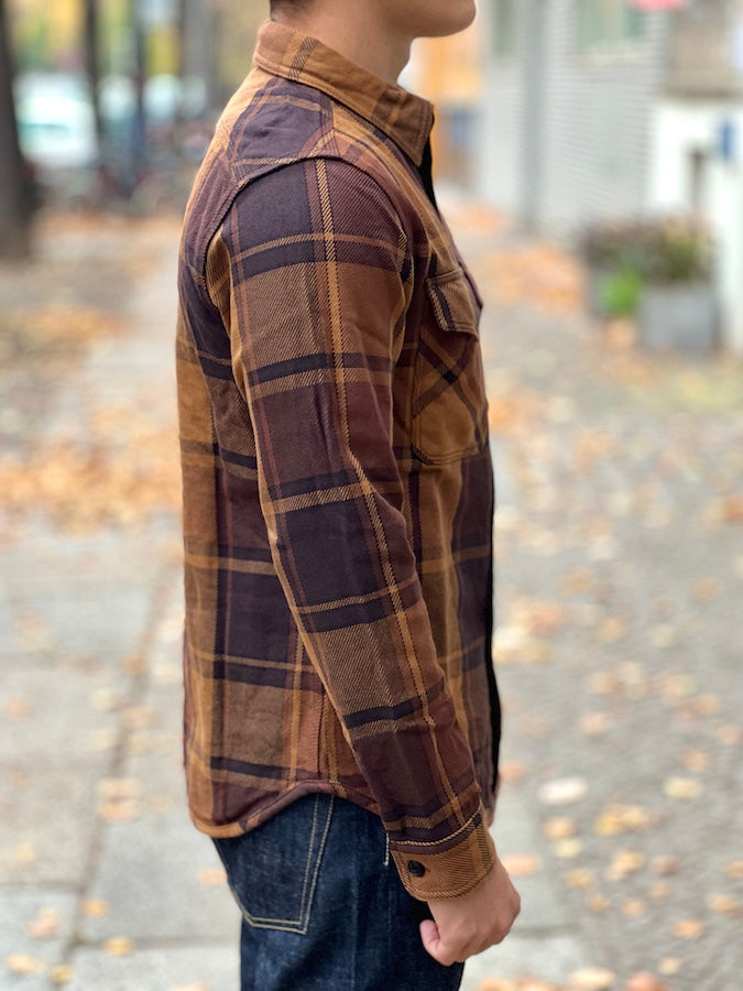 UES - 15.5oz Extra Heavy Flannel Shirt - 502451 Orange - ONE OF THE HEAVIEST FLANNELS !