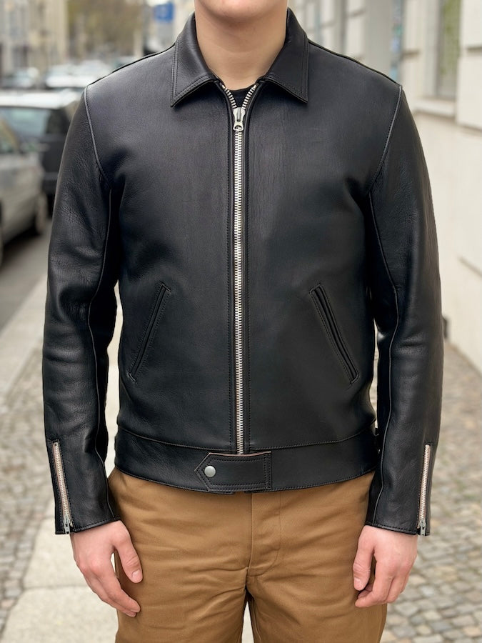 AD-01 CENTER-ZIP JACKET (SHEEP) BLACK