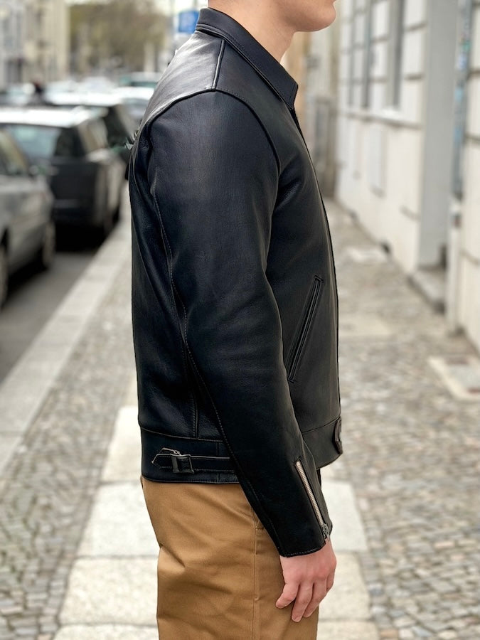 AD-01 CENTER-ZIP JACKET (SHEEP) BLACK